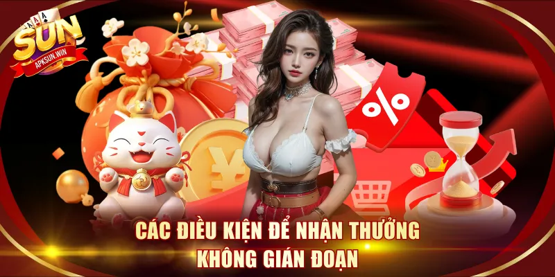 Các điều kiện để nhận thưởng không gián đoạn