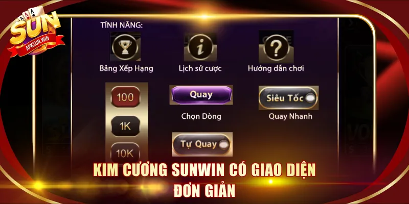 Kim Cương Sunwin có giao diện đơn giản